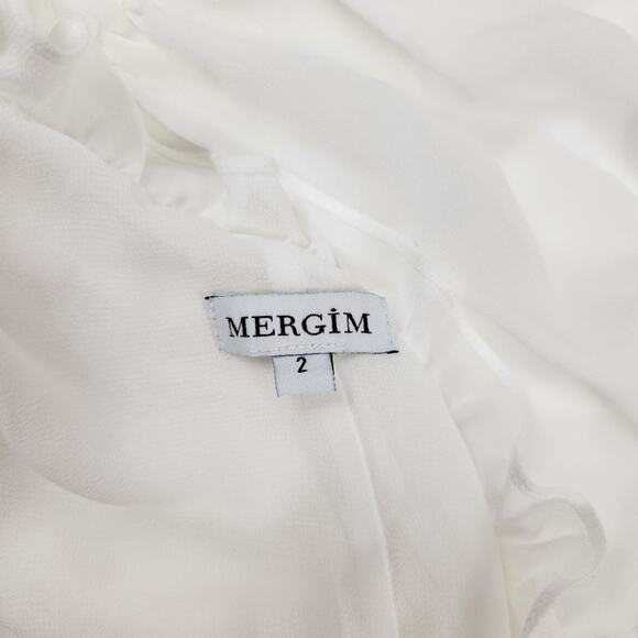 Mergim Magda Bridal One Shoulder Dress White Size 2 US Size Medium *No Belt* NWT - Picture 10 of 12